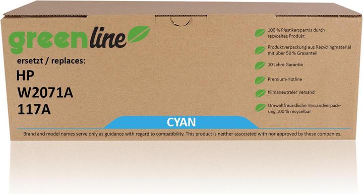 Immagine prodotto Inkadoo Toner greenline sostituisce il toner HP W 2071 A / 117A XL, ciano Ciano (C)