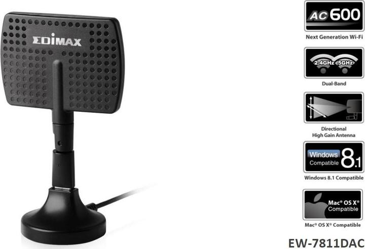 Produktbild edimax EW-7811DAC: AC600 USB 2.0-Adapter (USB)