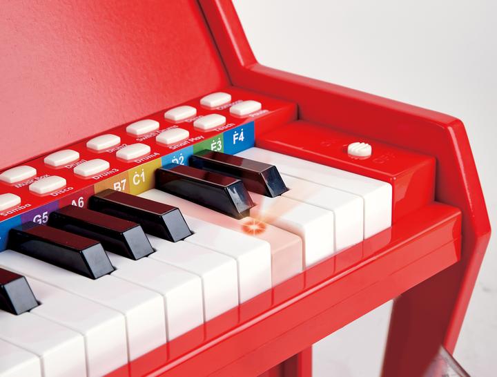 Actual product image Hape Light keyboard piano with stool, red FSC