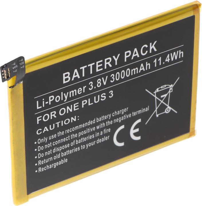 Image du produit AccuCell Batterie ONEPLUS 3, 3 Dual SIM, A3000, A3003, Rain, BLP613