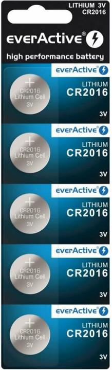Actual product image Everactive Lithium batteries mini CR2016 blister pack 5 pieces (5 pcs., CR2016, 80 mAh)