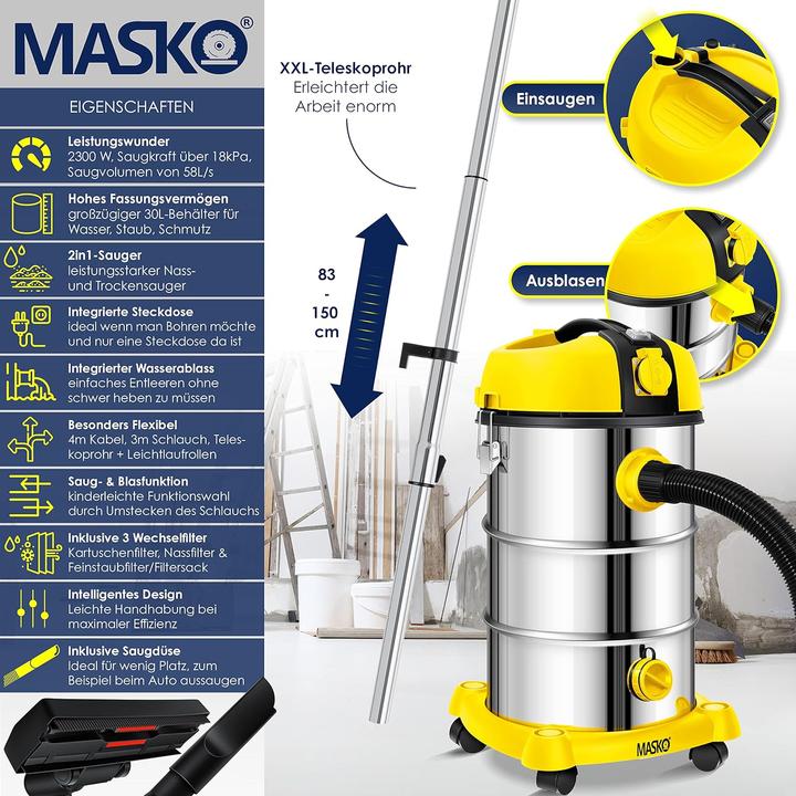 Image du produit Masko K-606S (Aspirateur eau et poussière)