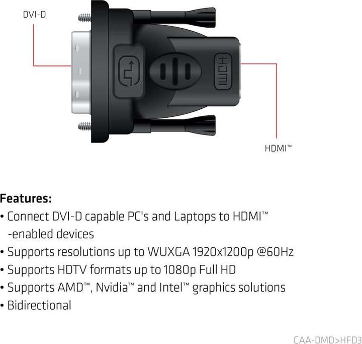 Productafbeelding Club 3D DVI naar (HDMI, 5 cm)