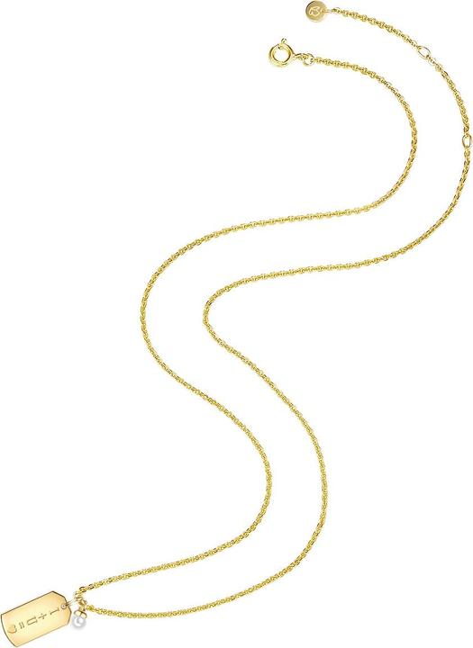 Immagine prodotto Glanzstücke München Catena da donna in argento sterling con perle d'acqua dolce coltivate in oro giallo 45,0 cm di base (Argento, 45 - 50 cm)