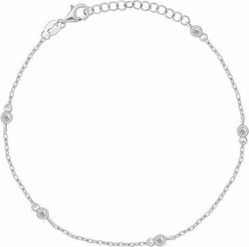 Produktbild Brilio Silver - Silver leg bracelet with zircons ANK107W