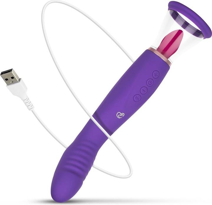 Actual product image Easytoys Pleasure Pump With G-Spot Vibrator - Purple