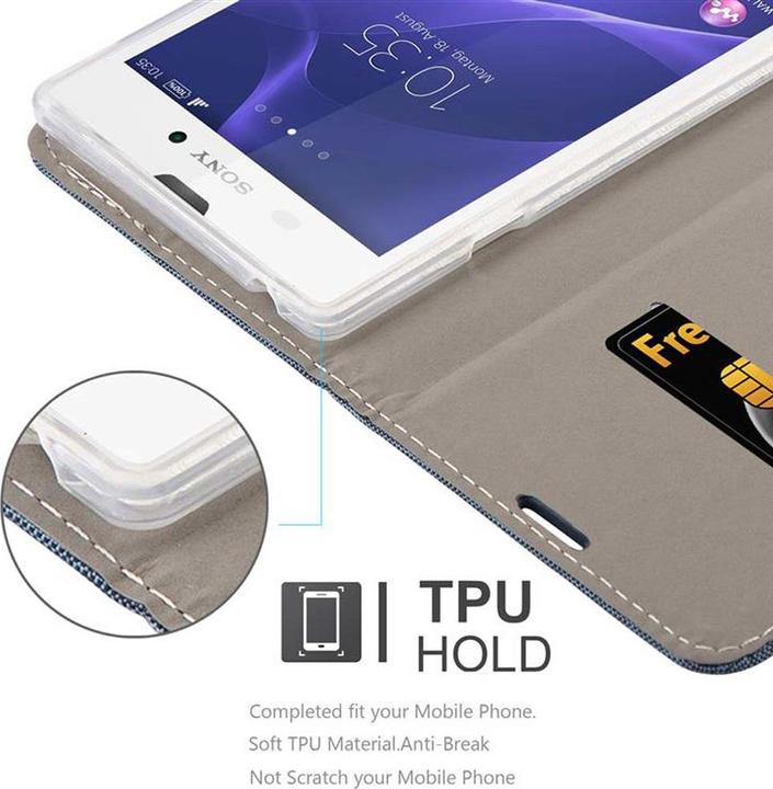Actual product image Cadorabo Book Jeans Optics Cover (Sony Xperia T2 Ultra)