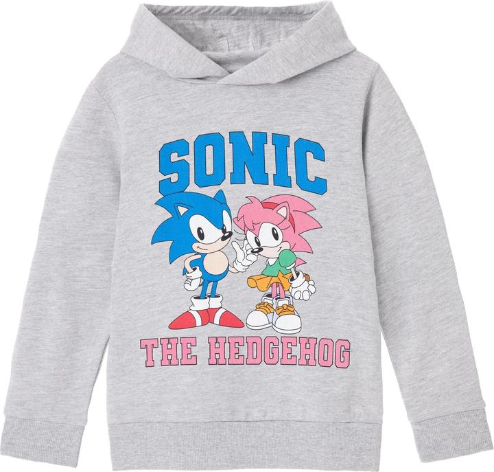 Actual product image Sonic The Hedgehog Girls Collegiate Sonic & Amy Hoodie (128)
