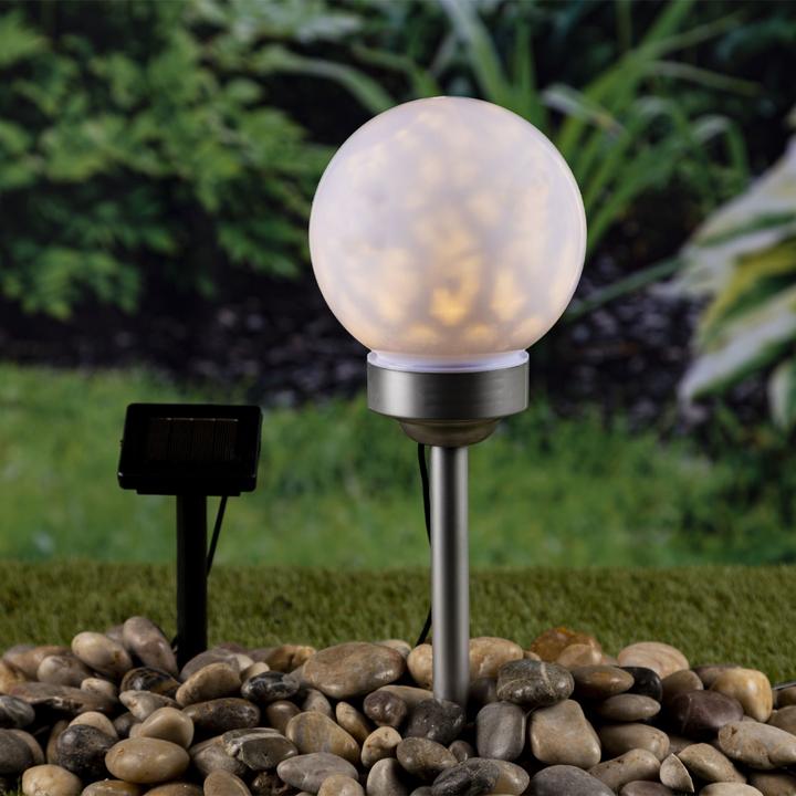 Actual product image HI Set of 3 garden globe lamps with moving light pattern, incl. solar module, 15 cm (15000 lm, IP67)