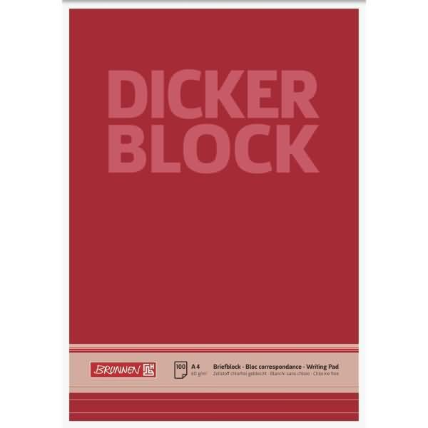 Produktbild Briefblock DIN A4 liniert 60g/m² rot weiss Dicker Block 100 Bl. (A4, Liniert)