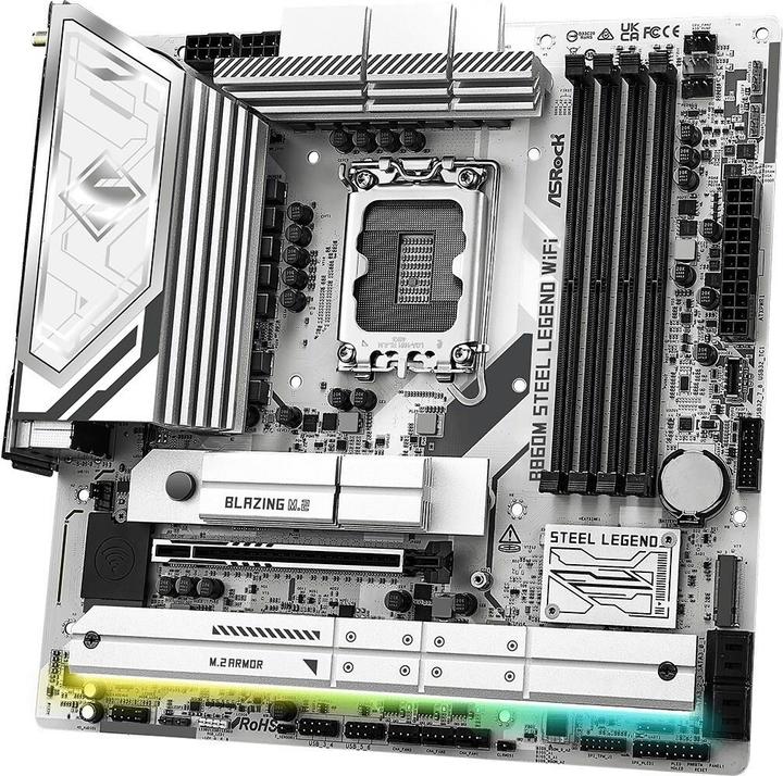 Actual product image AsRock B860M Steel Legend WiFi DDR5 Intel S retail (LGA 1851, Intel B860, mATX)