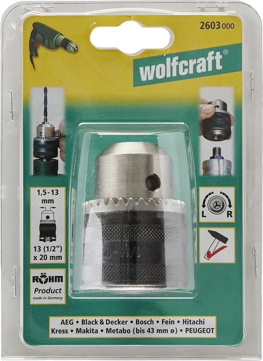 Productafbeelding wolfcraft wolfcraft 1 tandwielboorhouder 13mm 1/2x20