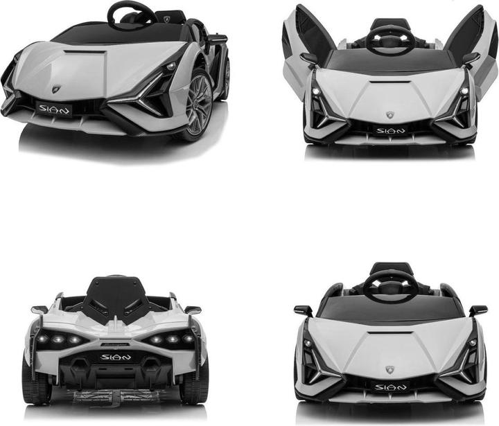 Actual product image Es-toys Elektro Kinderauto „Lamborghini Sian“ – lizenziert – 12V Akku, 2 Motoren -MP3, Ledersitz + (12 V)