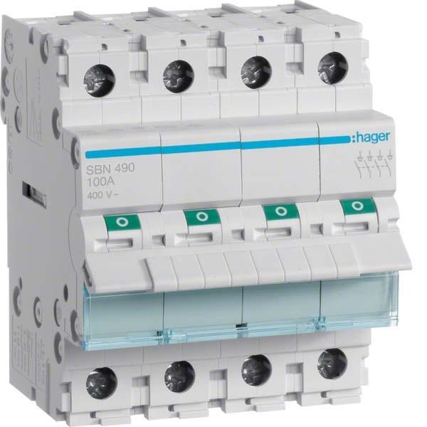 Hager Control panel 100A modular switch 4P SBN490
