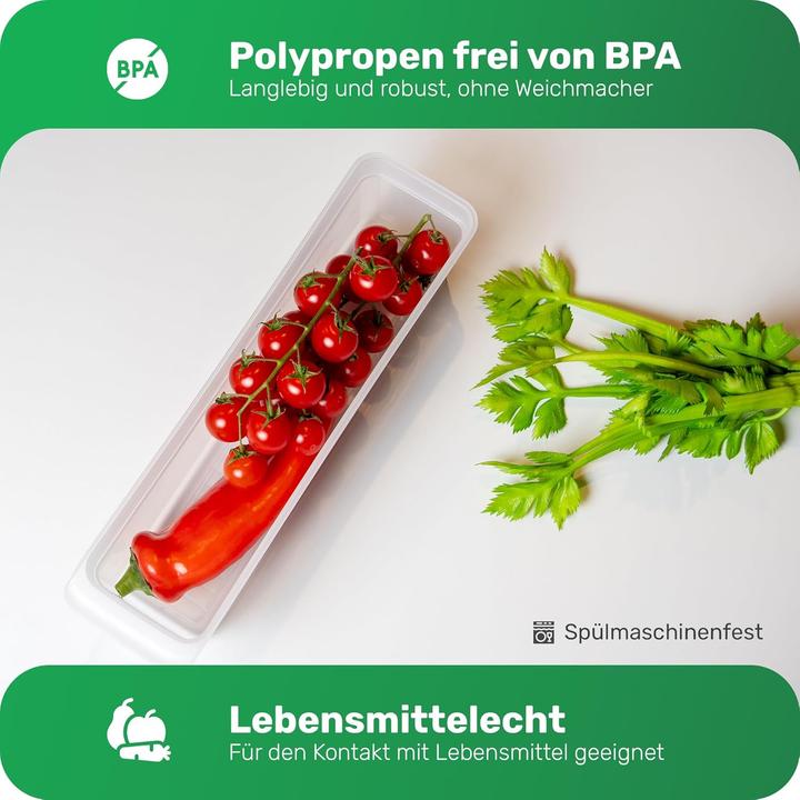 Produktbild Novaliv 6X Kühlschrank Organizer 30,5 x 7,5 x 22 cm BPA-frei Küchenordnung Made in Germany Kühlschra
