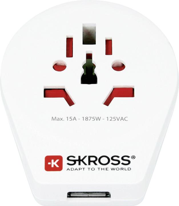 Immagine prodotto Skross Reiseadapter World USA mit USB Ladegerät, Anzahl Pole