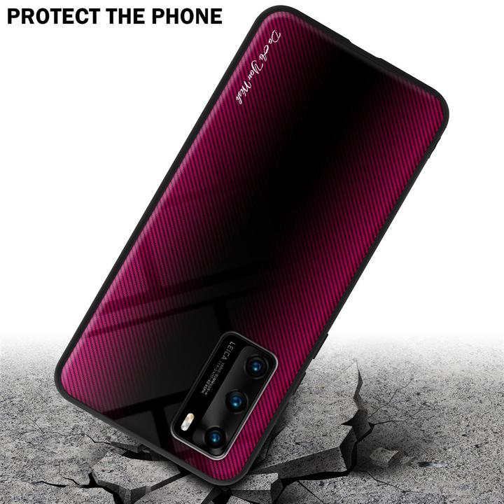 Actual product image Cadorabo TPU Striped Glass Cover (Huawei P40)