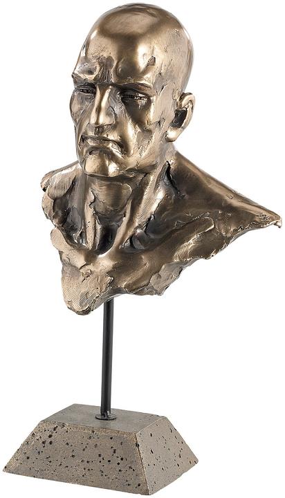 Carlo Milano Buste portrait masculin, moulage en résine synthétique, aspect bronze