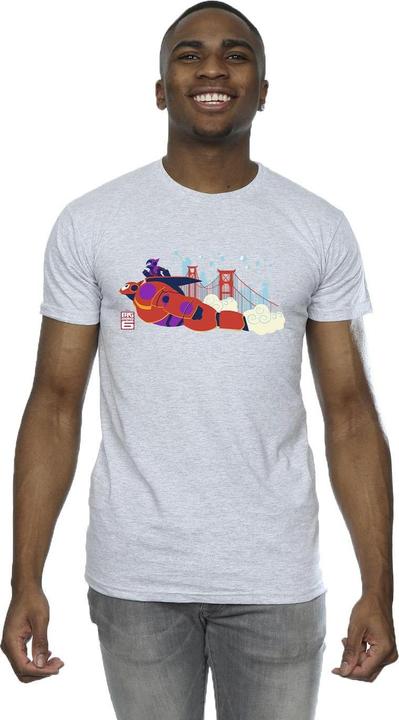 Actual product image Disney Mens Big Hero 6 Baymax Hiro Bridge T-Shirt (4XL)