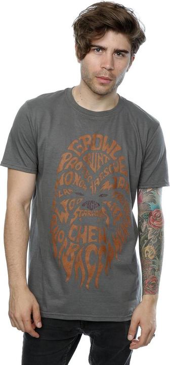 Actual product image Star Wars Mens Chewbacca Text Head T-Shirt (L)