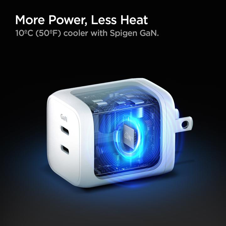 Actual product image Spigen Ładowarka sieciowa PE2106EU PD65W USB-C PowerArc Network Biała/White ACH03720 (65 W)
