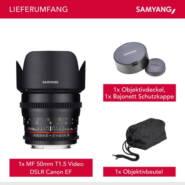 Actual product image Samyang 50mm T1.5 VDSLR Canon (Canon EF, full size)