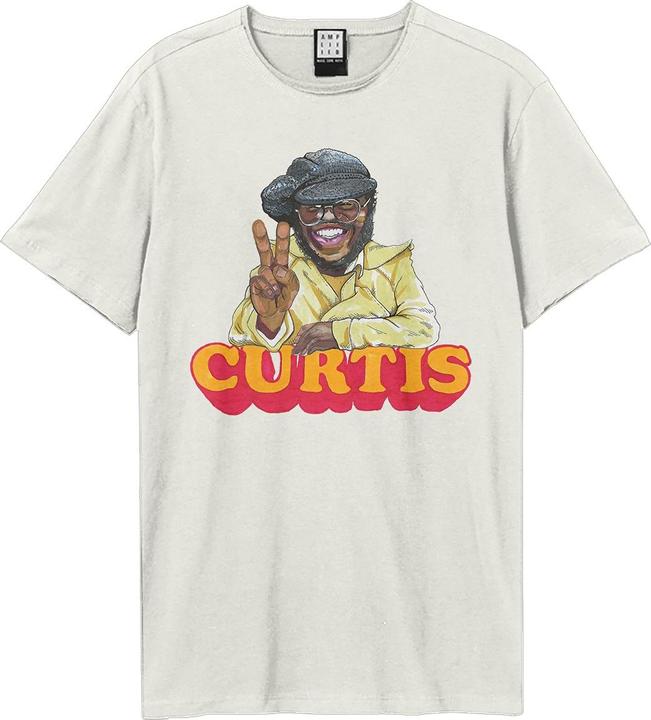Actual product image Amplified Unisex Adult Peace Curtis Mayfield T-Shirt (S)