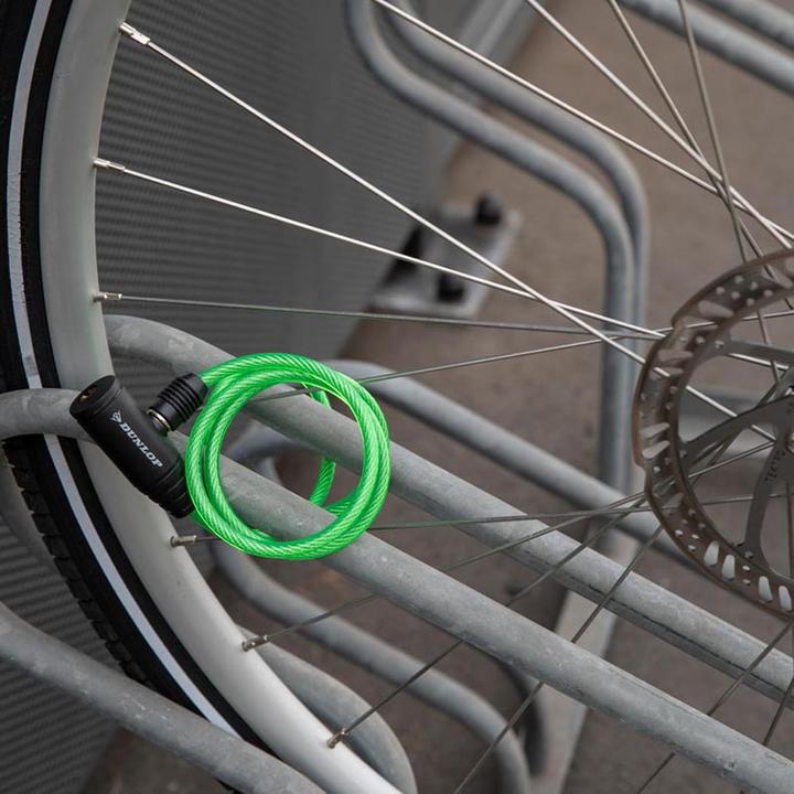 Produktbild Dunlop - Spiral-Fahrradschloss mit Schlüssel 90 cm (Grün)