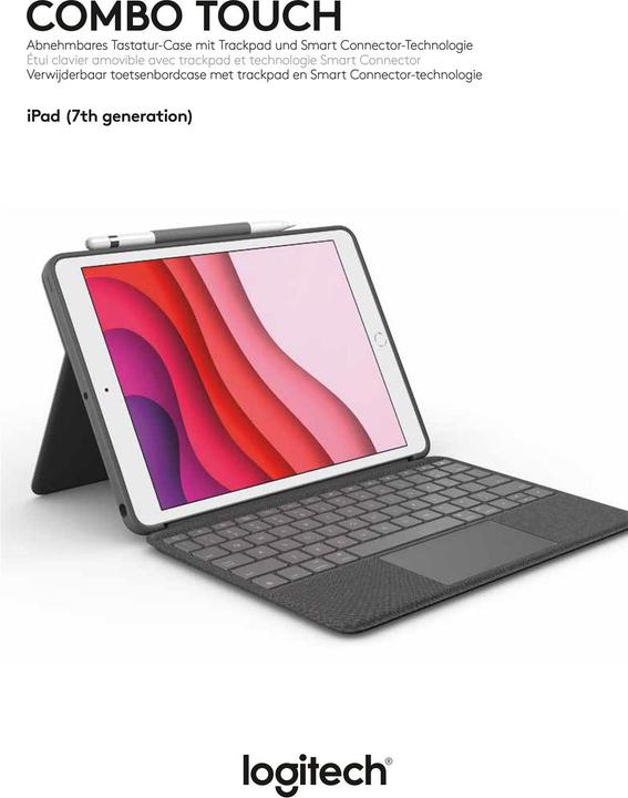 Produktbild Logitech Combo Touch (Eng. Int., iPad 2019 (7. Gen), iPad 2020 (8. Gen), iPad 2021 (9. Gen))