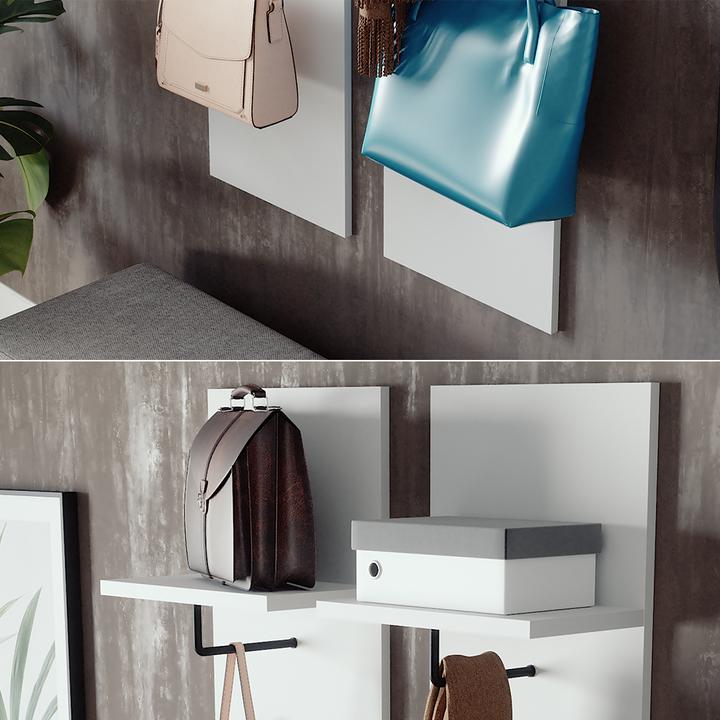 Image du produit Vicco Porte-manteau Siri, blanc, lot de 2 porte-manteaux muraux
