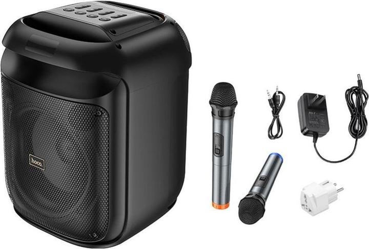 Image du produit Hoco Bluetooth speakers speaker bluetooth + 2 x wireless microphones HA13 black