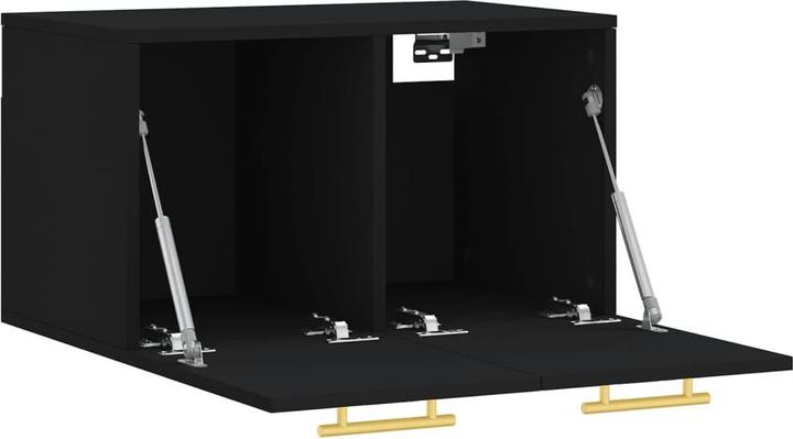Produktbild VidaXL Wandschrank Schwarz 60x36,5x35 cm Holzwerkstoff, Farbe (60 x 36,5 x 35 cm)