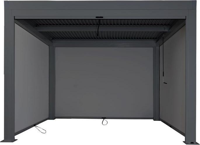 Actual product image Mendler Pergola HWC-L46, 11cm aluminium frame, storm-proof 3x3m, anthracite (300 cm, 300 cm)