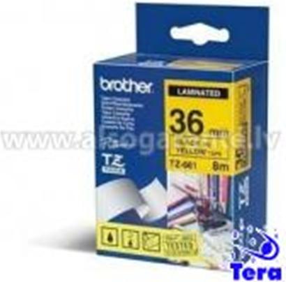 Actual product image Brother Tze-661 (3.60 cm, Black, Yellow)