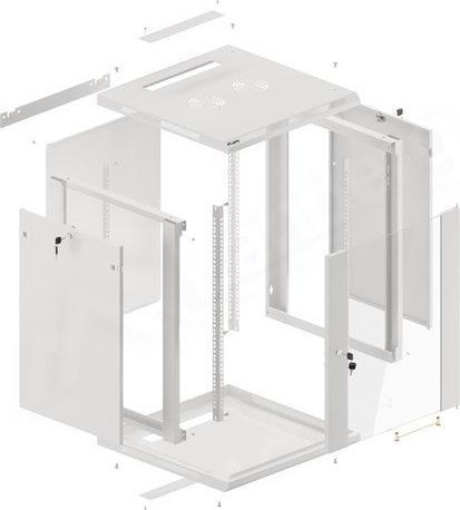 Image du produit Lanberg Rack mural 19 " 15U 600x600mm gris (15 HE, Rack 19 pouces)