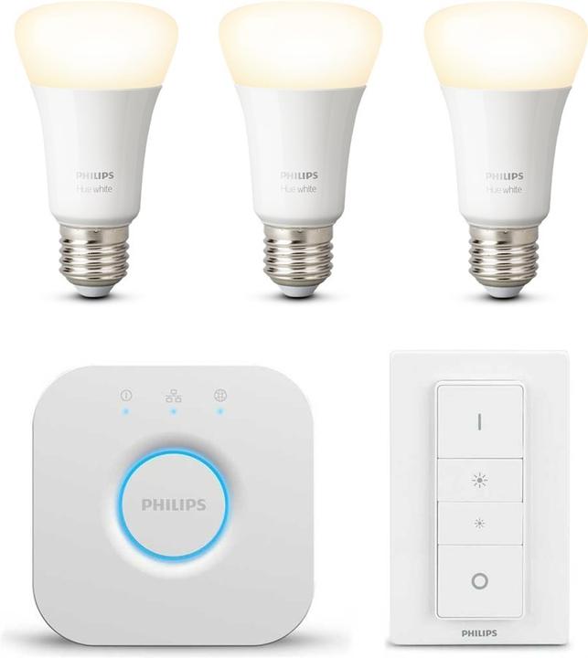 Actual product image Philips Hue White BT Starter Set (E27, 9.50 W, 806 lm, 3 x, F)