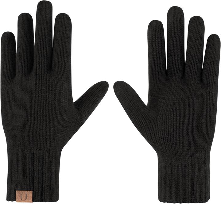 Actual product image Normani Winter set made of merino wool hat, scarf and gloves smooth Yuma - 9623 (One size)
