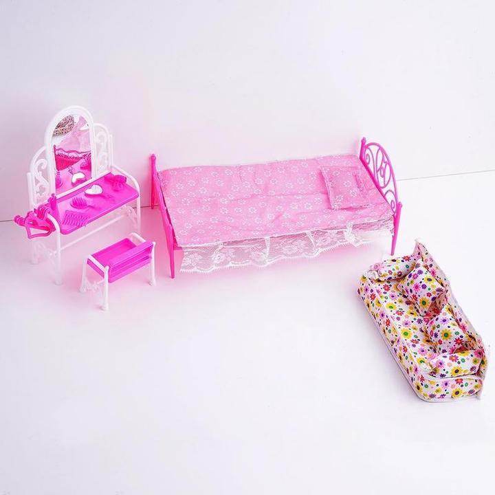 Image du produit Hermex Ensemble d'accessoires de chambre à coucher pour poupées Barbie