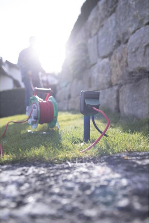 Actual product image Brennenstuhl Connect WIFI garden socket with ground spike and mounting plate IP44 2-fold 10m H07RN-F3G1,5 (2 x, CEE 7/3, 10 m)