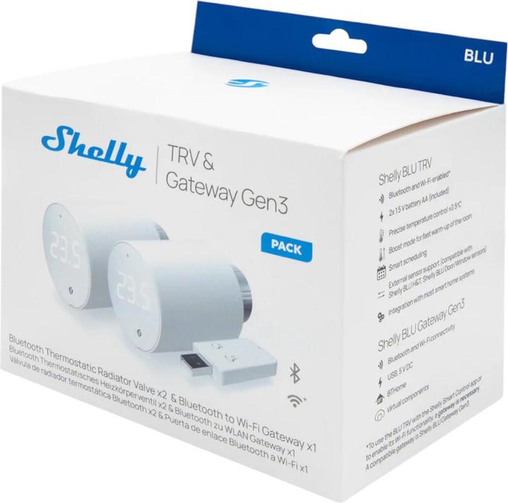 Produktbild Shelly BLU TRV x2 + BLU Gateway Gen3