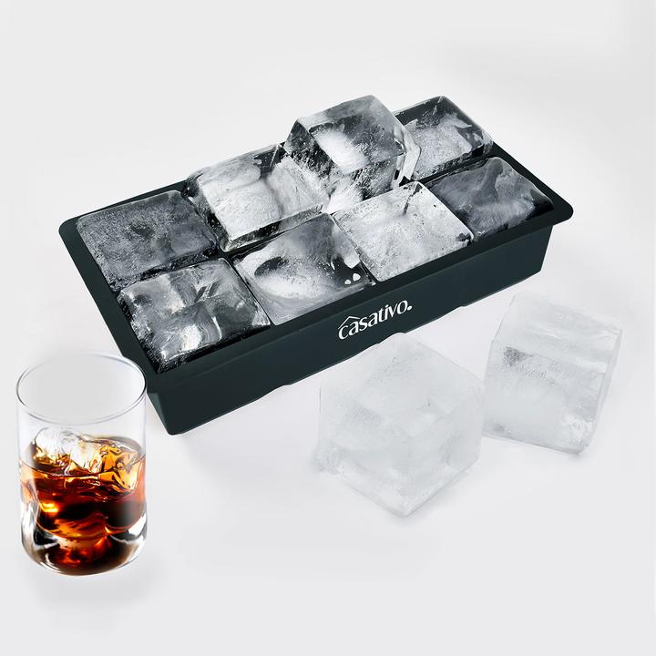 Image du produit Casativo Lot de 6 moules à glaçons XXL en silicone 8 compartiments, 5 x 5 cm, pour 1 litre