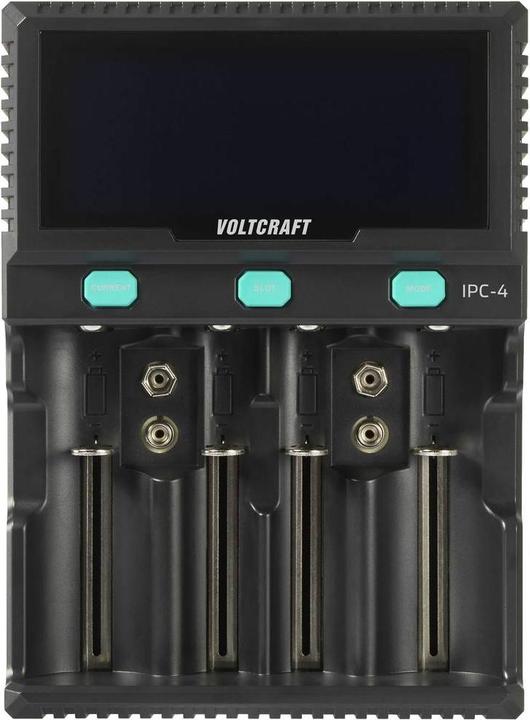 Produktbild Voltcraft IPC-4 Rundzellen-Ladegerät LiIon, LiFePO, NiMH, NiCd, LiFePO4 A, Mignon (AA), Micro (AAA) (1 Stk., 10440, 14500, 16340, 17335, 17500, 17670, 18490, 18650, 21700, 22650, 26500, 26650, 32650, AAA, A, AA, Sub-C, Ladegerät ohne Akku)