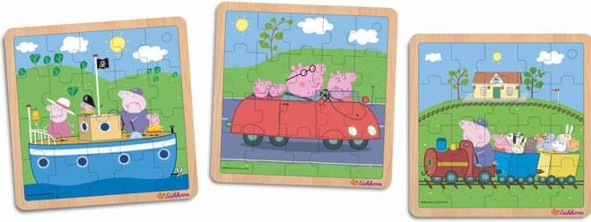 Actual product image Eichhorn Peppa Pig, inlay puzzle, 3 assorted. (20 pieces)