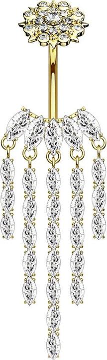 Produktbild Star Piercing Banane Innengewinde 14k vergoldet Kronleuchter (Messing, Chirurgenstahl 316L)