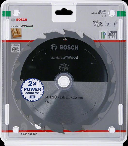 Immagine prodotto Bosch Professional Zubehör Lama per sega circolare a batteria PRO Wood, 190 x 1,6 x 30 mm