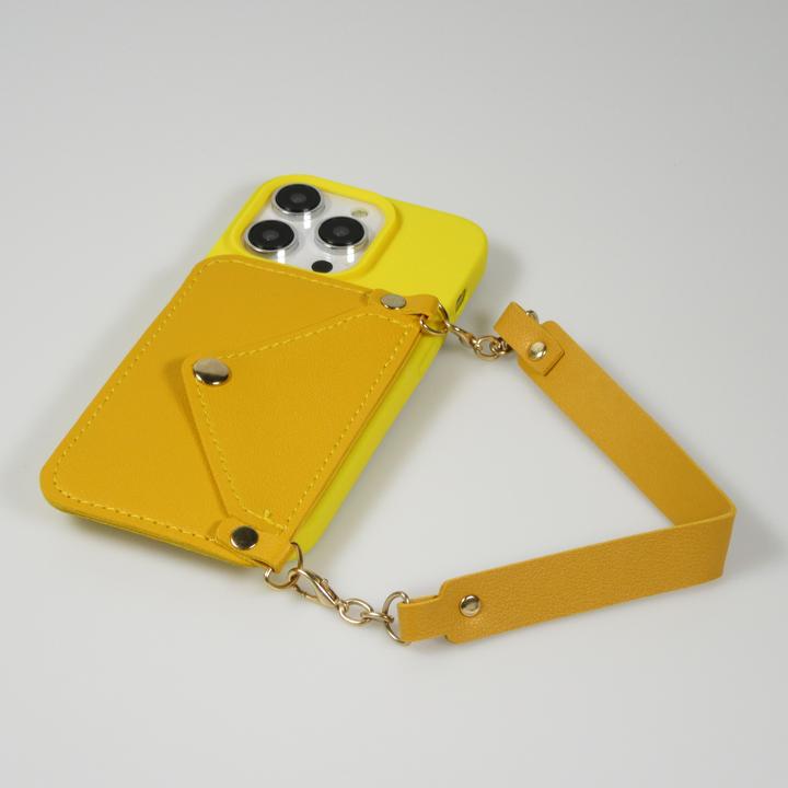 Image du produit PhoneLook Coque Silicone soft touch avec pochette à cartes ou argent en cuir et lanière intégrée (Apple iPhone 14 Pro)