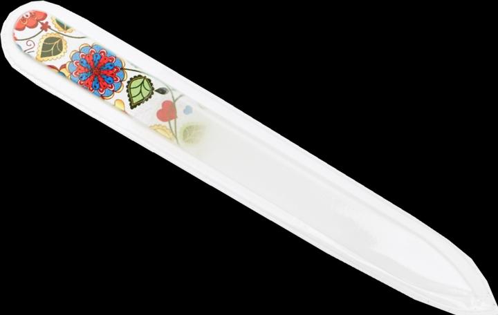 Produktbild Glasfeile - doppelseitig, geätzt in gehärtetem Glas, Blumen, Länge: 13,5cm