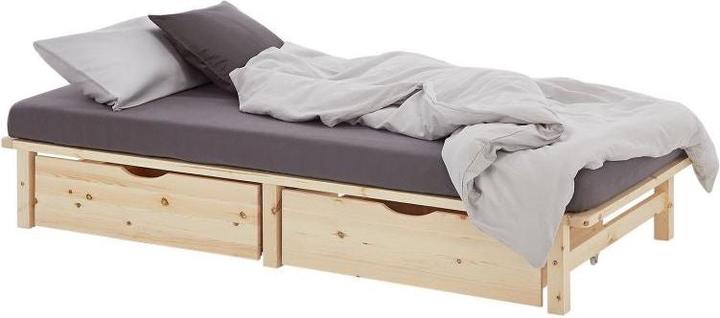 Actual product image Homestyle4u Palettenbett mit Lattenrost (100 x 200 cm)
