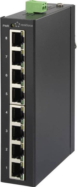Produktbild Renkforce 8 Port Fast Ethernet Switch für Hutschiene (8 Ports)