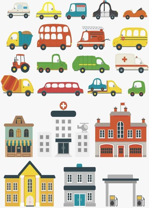 Actual product image Heyda Craft set vehicles 3 sheets, A4